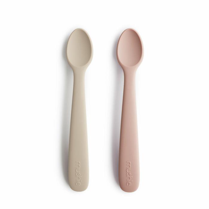 2-Pack Silicone Feeding Spoons – Blush & Shifting Sand Feed