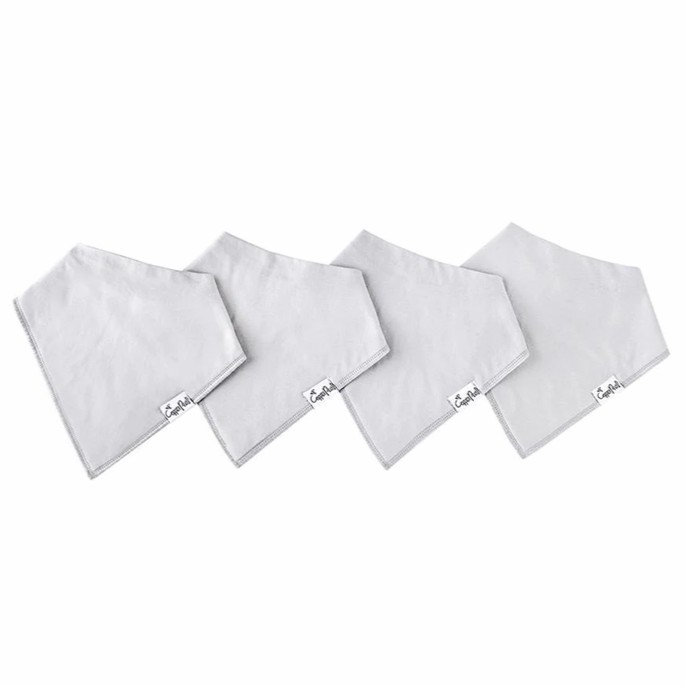 Bandana Bib Set – Grey Basics Bibs & Burp Cloths