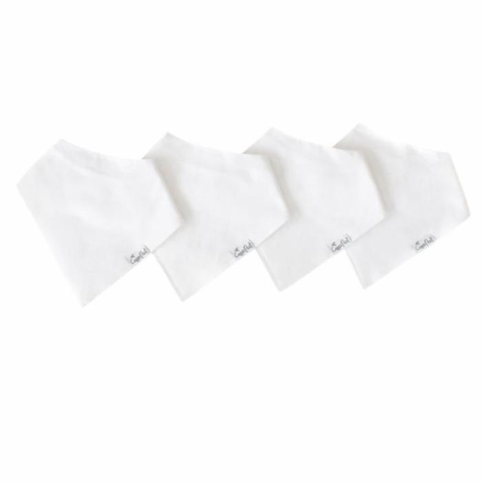 Bandana Bib Set – White Basics Bibs & Burp Cloths