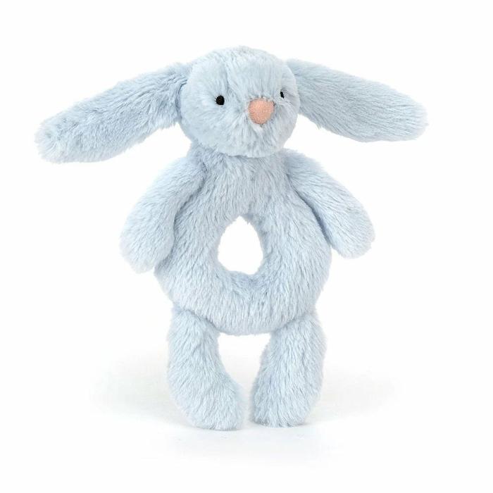 Bashful Blue Bunny Ring Rattle Play