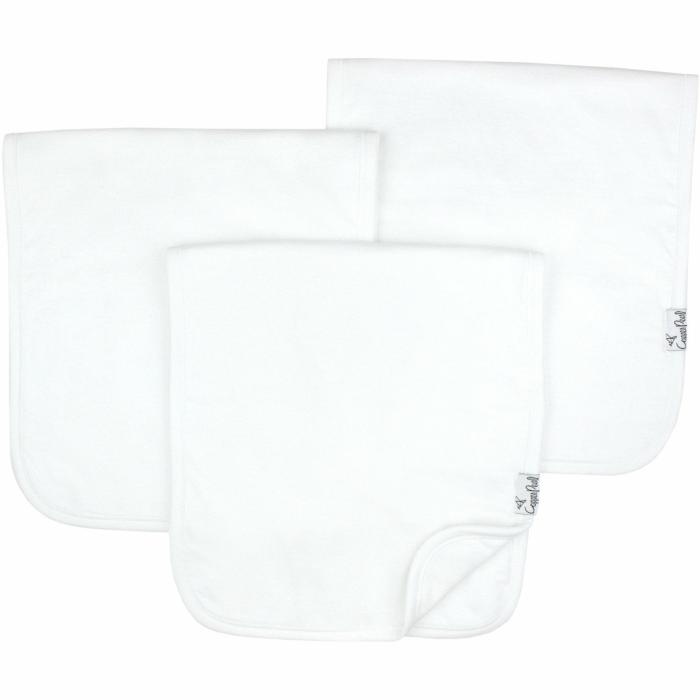 Burp Cloth Set – White Bibs & Burp Cloths