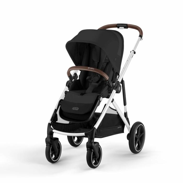 Gazelle S 2 Stroller – Moon Black & Silver Frame Gear