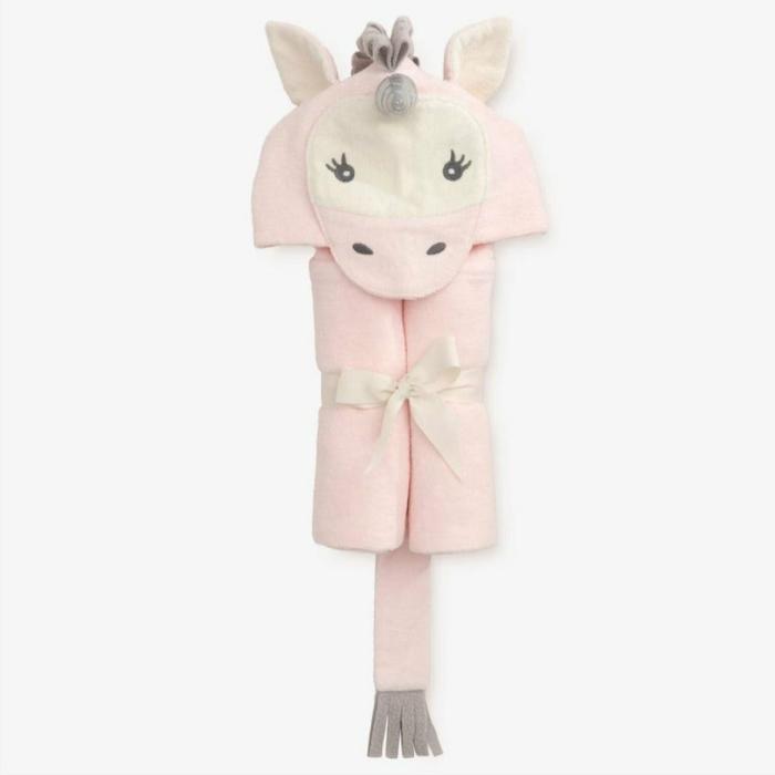 Pink Unicorn Hooded Baby Bath Wrap Towel Bath