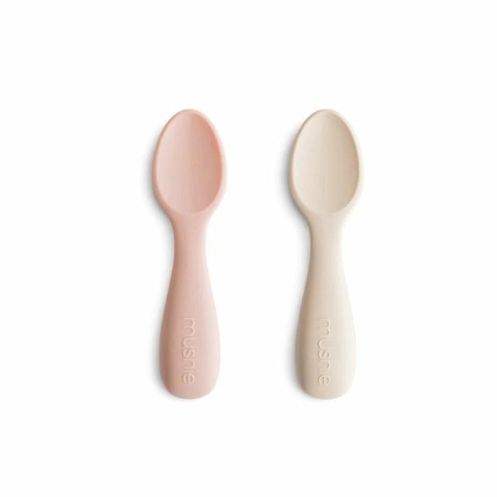 Silicone Toddler Starter Spoons 2-Pack – Blush & Shifting Sand Feed