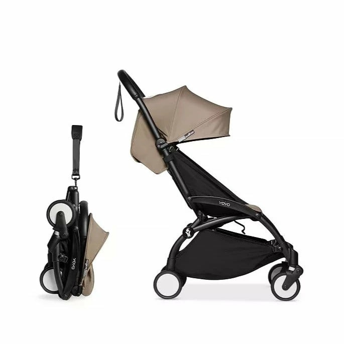 Yoyo² Stroller Bundle – Black Frame With Taupe Gear